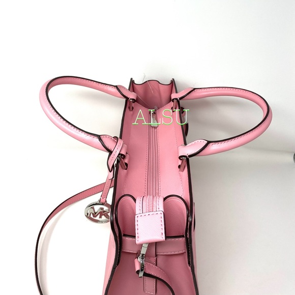 Michael Kors Rainer Medium Leather Satchel Pink - Picture 6 of 11